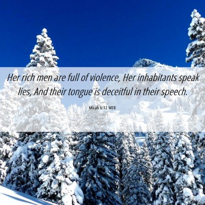 Picture 06 - Micah 6:12 WEB - Her rich men are full of violence, Her - Bible Verse Picture