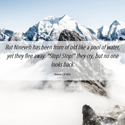 Picture 06 - Nahum 2:8 WEB - But Nineveh has been from of old like a pool of - Bible Verse Picture