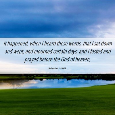 Picture 06 - Nehemiah 1:4 WEB - It happened, when I heard these words, that I sat - Bible Verse Picture