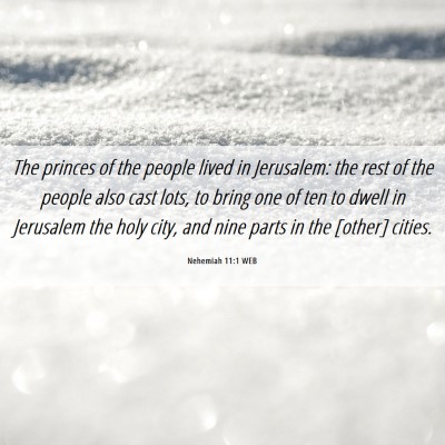 Picture 06 - Nehemiah 11:1 WEB - The princes of the people lived in Jerusalem: the - Bible Verse Picture