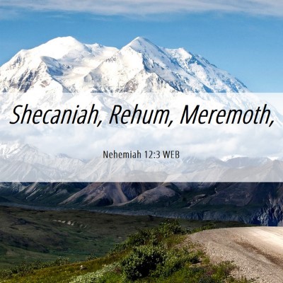Picture 06 - Nehemiah 12:3 WEB - Shecaniah, Rehum, - Bible Verse Picture