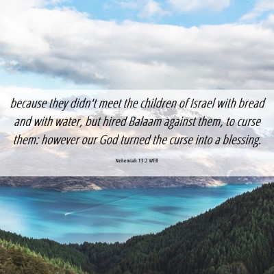 Picture 06 - Nehemiah 13:2 WEB - because they didn't meet the children of Israel - Bible Verse Picture