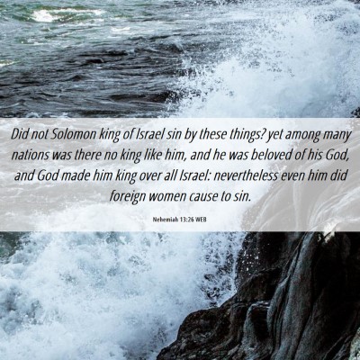 Picture 06 - Nehemiah 13:26 WEB - Did not Solomon king of Israel sin by these - Bible Verse Picture