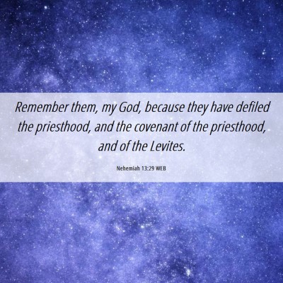 Picture 06 - Nehemiah 13:29 WEB - Remember them, my God, because they have defiled - Bible Verse Picture