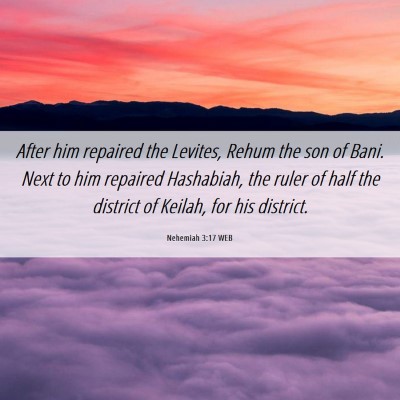 Picture 06 - Nehemiah 3:17 WEB - After him repaired the Levites, Rehum the son of - Bible Verse Picture