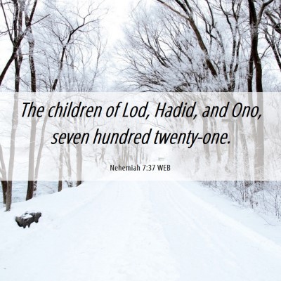 Picture 06 - Nehemiah 7:37 WEB - The children of Lod, Hadid, and Ono, seven - Bible Verse Picture
