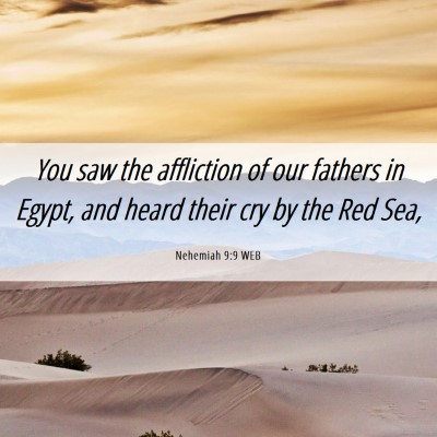 Picture 06 - Nehemiah 9:9 WEB - You saw the affliction of our fathers in Egypt, - Bible Verse Picture