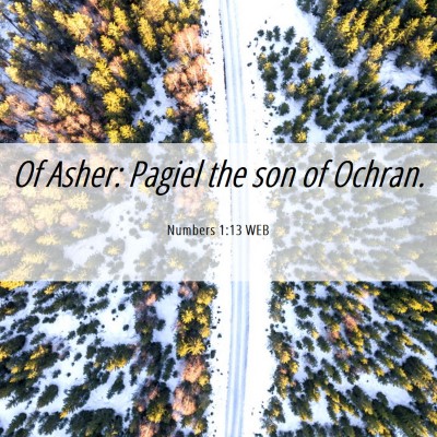 Picture 06 - Numbers 1:13 WEB - Of Asher: Pagiel the son of - Bible Verse Picture