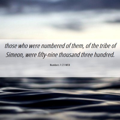 Picture 06 - Numbers 1:23 WEB - those who were numbered of them, of the tribe of - Bible Verse Picture