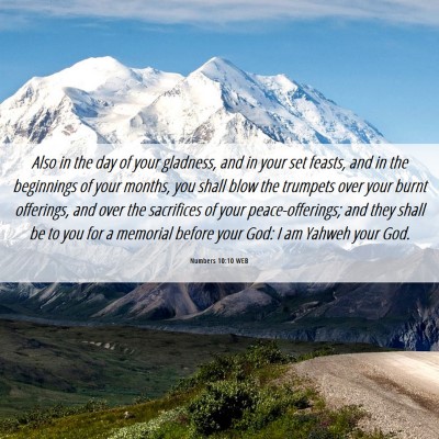 Picture 06 - Numbers 10:10 WEB - Also in the day of your gladness, and in your set - Bible Verse Picture