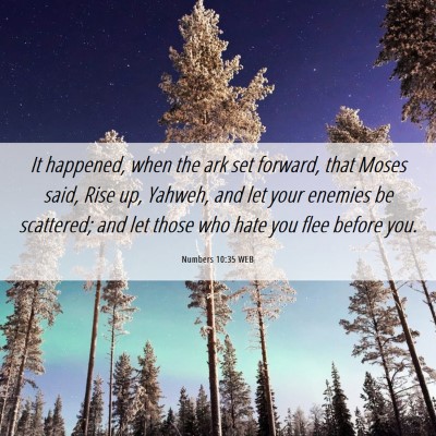 Picture 06 - Numbers 10:35 WEB - It happened, when the ark set forward, that Moses - Bible Verse Picture