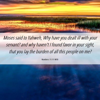 Picture 06 - Numbers 11:11 WEB - Moses said to Yahweh, Why have you dealt ill with - Bible Verse Picture
