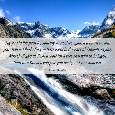 Picture 06 - Numbers 11:18 WEB - Say you to the people, Sanctify yourselves - Bible Verse Picture