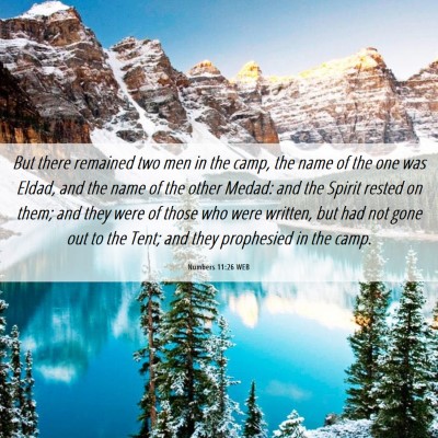 Picture 06 - Numbers 11:26 WEB - But there remained two men in the camp, the name - Bible Verse Picture