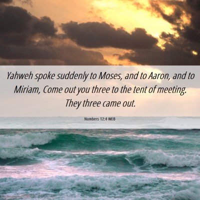 Picture 06 - Numbers 12:4 WEB - Yahweh spoke suddenly to Moses, and to Aaron, and - Bible Verse Picture