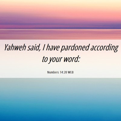 Picture 06 - Numbers 14:20 WEB - Yahweh said, I have pardoned according to your - Bible Verse Picture