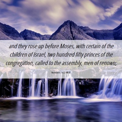 Picture 06 - Numbers 16:2 WEB - and they rose up before Moses, with certain of - Bible Verse Picture