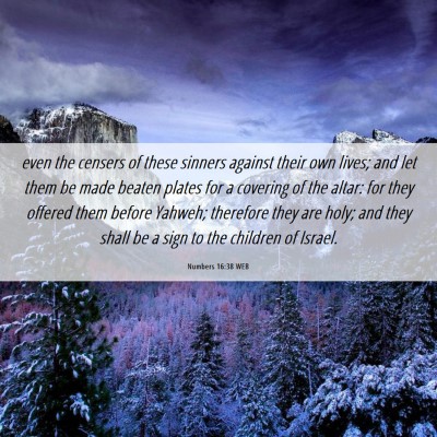 Picture 06 - Numbers 16:38 WEB - even the censers of these sinners against their - Bible Verse Picture