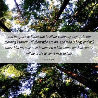 Picture 06 - Numbers 16:5 WEB - and he spoke to Korah and to all his company, - Bible Verse Picture