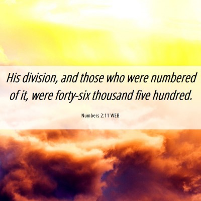 Picture 06 - Numbers 2:11 WEB - His division, and those who were numbered of it, - Bible Verse Picture