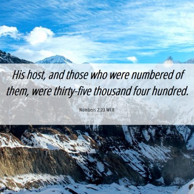 Picture 06 - Numbers 2:23 WEB - His host, and those who were numbered of them, - Bible Verse Picture
