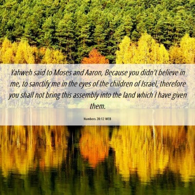 Picture 06 - Numbers 20:12 WEB - Yahweh said to Moses and Aaron, Because you - Bible Verse Picture