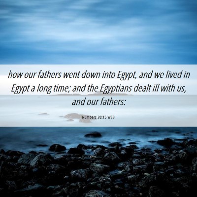 Picture 06 - Numbers 20:15 WEB - how our fathers went down into Egypt, and we - Bible Verse Picture