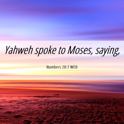 Picture 06 - Numbers 20:7 WEB - Yahweh spoke to Moses, - Bible Verse Picture
