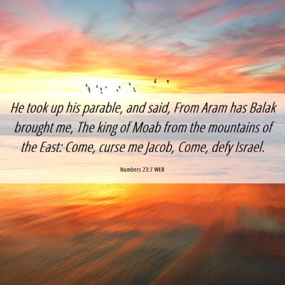 Picture 06 - Numbers 23:7 WEB - He took up his parable, and said, From Aram has - Bible Verse Picture