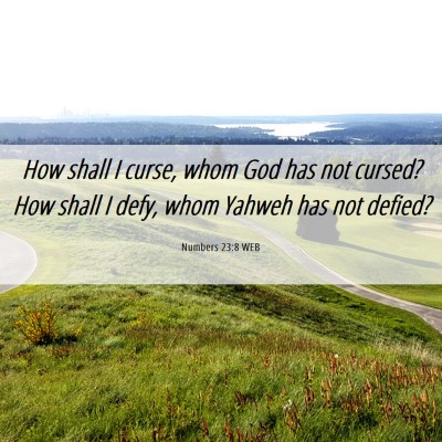 Picture 06 - Numbers 23:8 WEB - How shall I curse, whom God has not cursed? How - Bible Verse Picture
