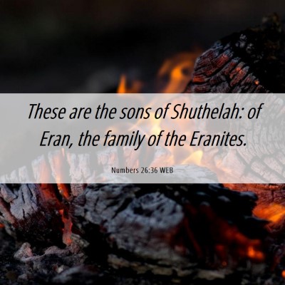 Picture 06 - Numbers 26:36 WEB - These are the sons of Shuthelah: of Eran, the - Bible Verse Picture