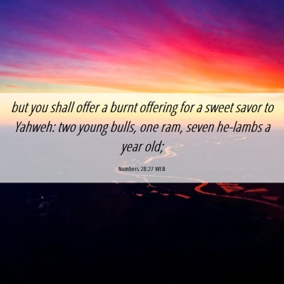 Picture 06 - Numbers 28:27 WEB - but you shall offer a burnt offering for a sweet - Bible Verse Picture