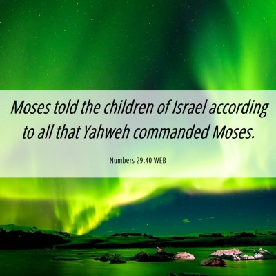 Picture 06 - Numbers 29:40 WEB - Moses told the children of Israel according to - Bible Verse Picture