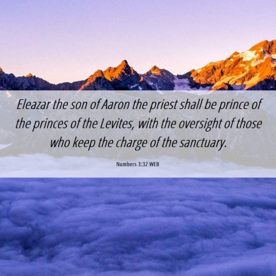 Picture 06 - Numbers 3:32 WEB - Eleazar the son of Aaron the priest shall be - Bible Verse Picture