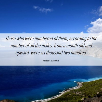 Picture 06 - Numbers 3:34 WEB - Those who were numbered of them, according to the - Bible Verse Picture
