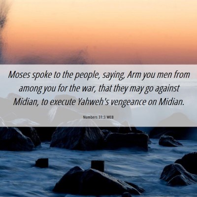 Picture 06 - Numbers 31:3 WEB - Moses spoke to the people, saying, Arm you men - Bible Verse Picture