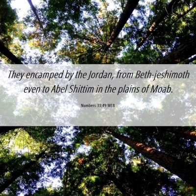 Picture 06 - Numbers 33:49 WEB - They encamped by the Jordan, from Beth-jeshimoth - Bible Verse Picture