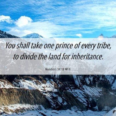 Picture 06 - Numbers 34:18 WEB - You shall take one prince of every tribe, to - Bible Verse Picture