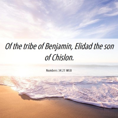 Picture 06 - Numbers 34:21 WEB - Of the tribe of Benjamin, Elidad the son of - Bible Verse Picture