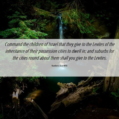 Picture 06 - Numbers 35:2 WEB - Command the children of Israel that they give to - Bible Verse Picture