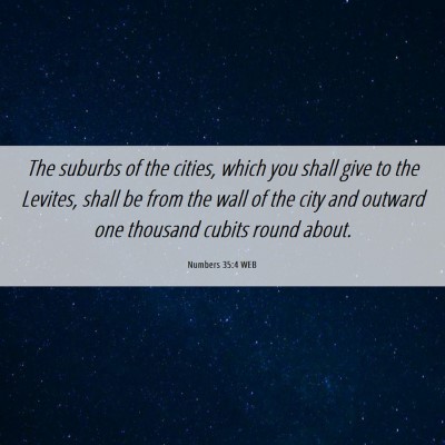 Picture 06 - Numbers 35:4 WEB - The suburbs of the cities, which you shall give - Bible Verse Picture