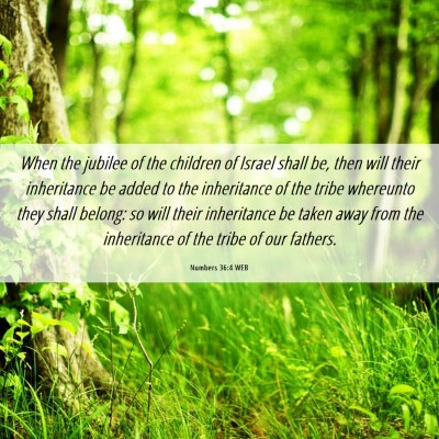 Picture 06 - Numbers 36:4 WEB - When the jubilee of the children of Israel shall - Bible Verse Picture