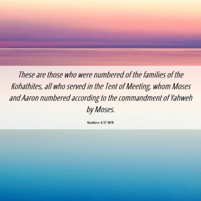 Picture 06 - Numbers 4:37 WEB - These are those who were numbered of the families - Bible Verse Picture