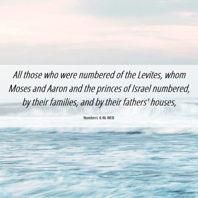 Picture 06 - Numbers 4:46 WEB - All those who were numbered of the Levites, whom - Bible Verse Picture