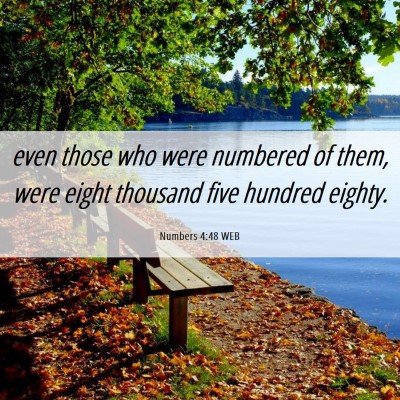 Picture 06 - Numbers 4:48 WEB - even those who were numbered of them, were eight - Bible Verse Picture