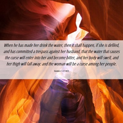 Picture 06 - Numbers 5:27 WEB - When he has made her drink the water, then it - Bible Verse Picture