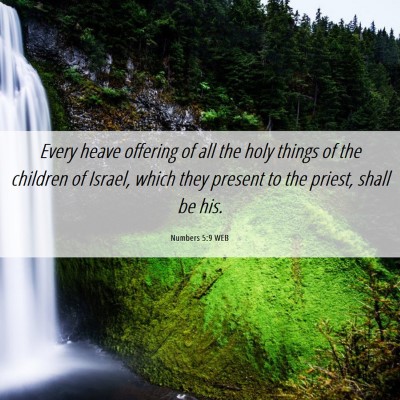 Picture 06 - Numbers 5:9 WEB - Every heave offering of all the holy things of - Bible Verse Picture