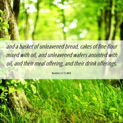 Picture 06 - Numbers 6:15 WEB - and a basket of unleavened bread, cakes of fine - Bible Verse Picture