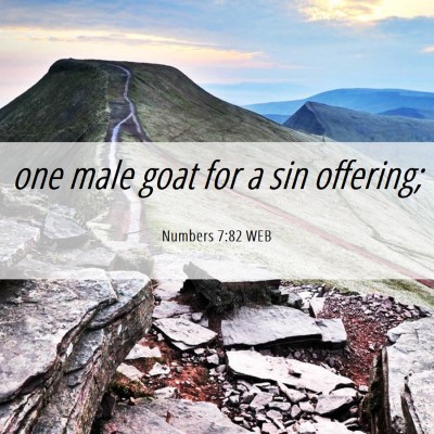 Picture 06 - Numbers 7:82 WEB - one male goat for a sin - Bible Verse Picture