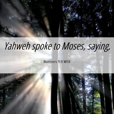 Picture 06 - Numbers 9:9 WEB - Yahweh spoke to Moses, - Bible Verse Picture